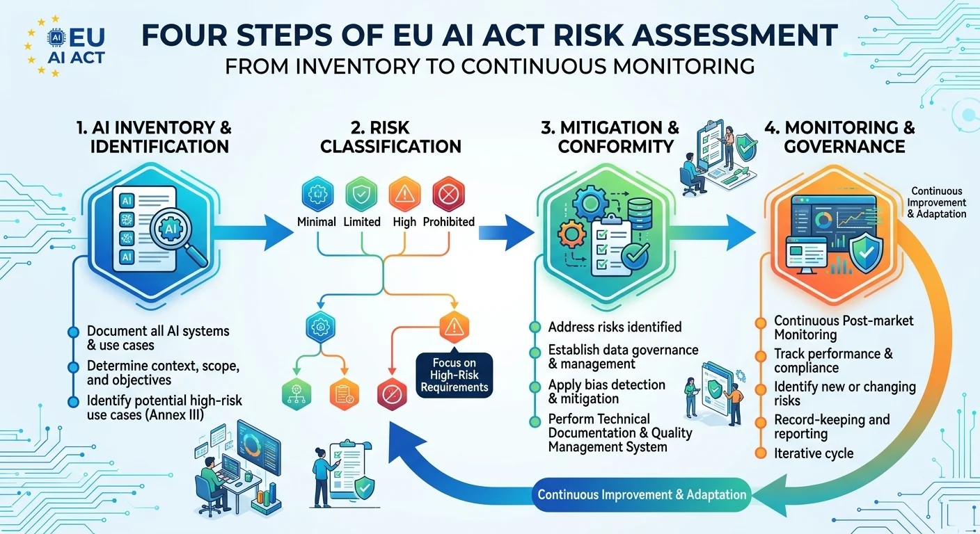 AI risk assessment process flowchart under EU AI Act